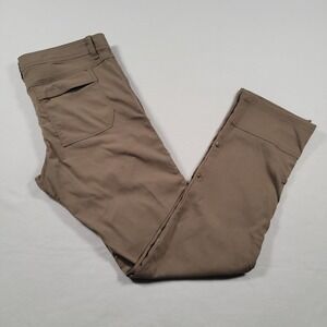 prAna Men Stretch Zion Straight Pant 34x34 Brown Hiking Cargo Pants